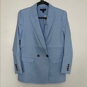 Ann Taylor Light Blue Double-Breasted Blazer